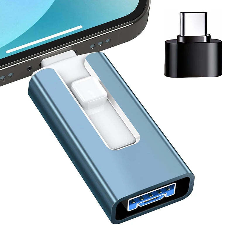 4 In1 OTG Micro USB 3.0  Flash Drive  Dual purpose Android TYPE-C Pen Drive Mobile Micro USB Memory Stick Drive Free For iPhone Pi-Mart