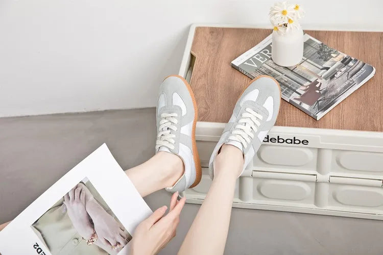 AIYUQI Women's Sneakers 2026 New Genuine Leather Ladies Moral Training Shoes Casual Spring Flat Shoes Women Pi-Mart
