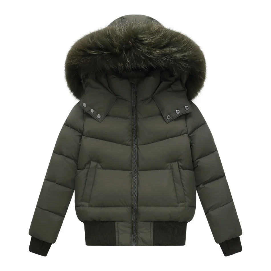 AP 2026 AW Winter down coat for kids High-quality white duck down coats waterproof fabric children outwear Pi-Mart
