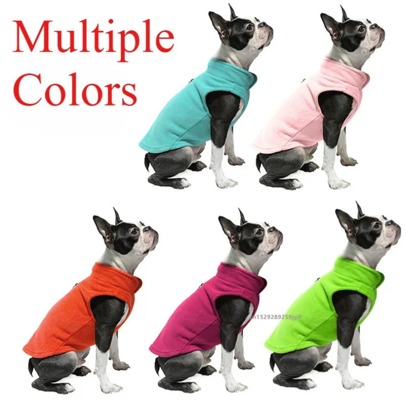 Warm Fleece Dogs Clothes Pet Dog Jacket Vest With D-Ring For Small Dog Cats Clothing French Bulldog Costumes Chihuahua Coat LadyShow.Store