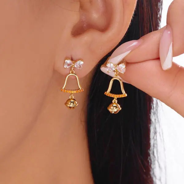 Creative Christmas Grandpa and Grandma Zircon Stud Earrings For Women White Pearl Crystal Snowman Elk Earring New Year Jewelry Pi-Mart