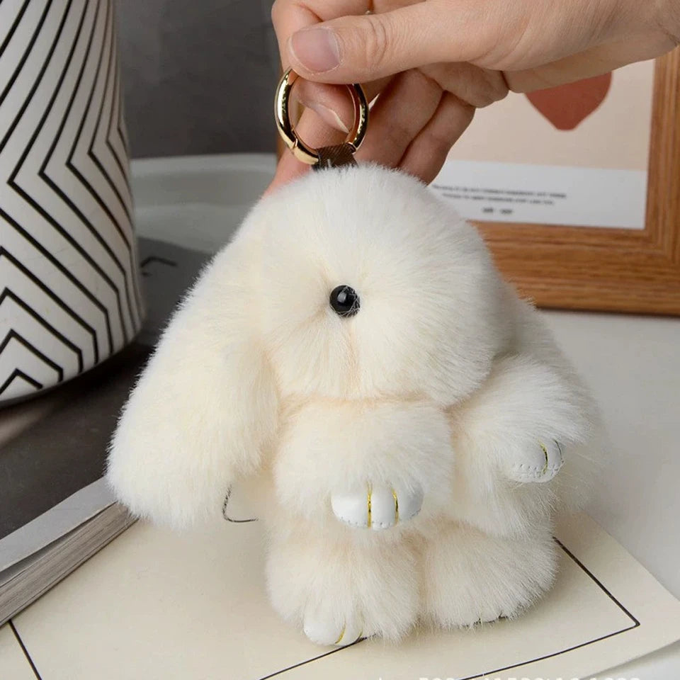 15cm Women's Rabbit Fur Keychain Bag Car Pendant Jewelry Decoration Fashionable Accessory for Bags And Gifts Pi-Mart