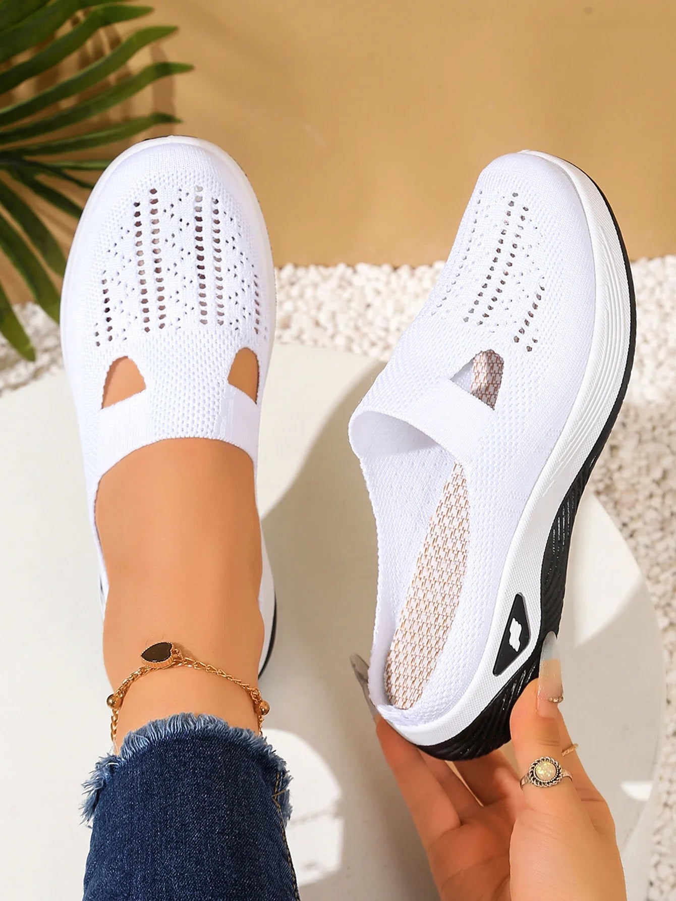 Women Shoes Convenient and Comfortable at Home, One Foot with a Vent and Half Slipper Women's Summer Shoes LadyShow.Store