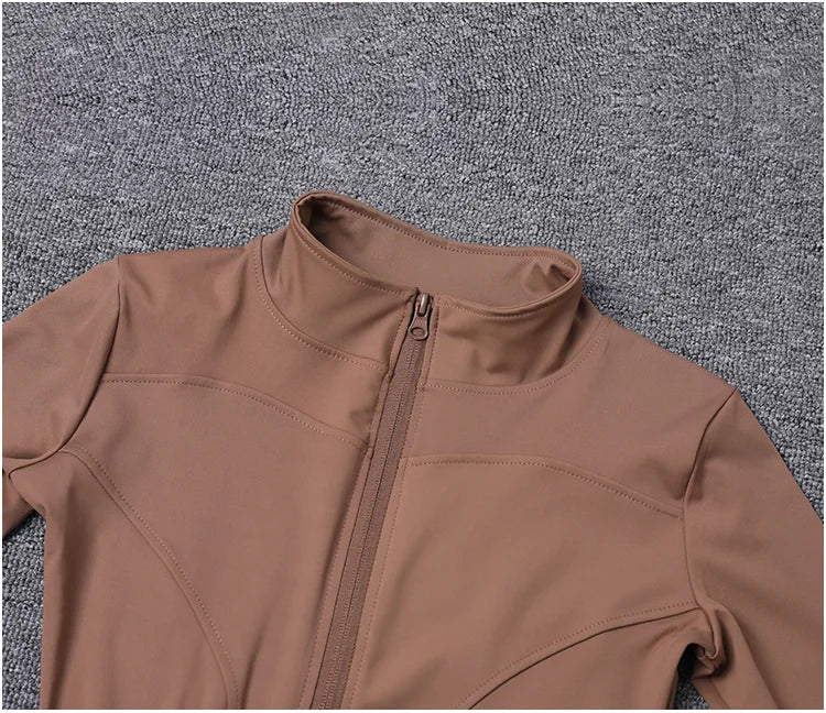 Women Sport Jacket Long Sleeve Shirt Workout Coat Gym Training Clothing Yoga Sportswear Pi-Mart