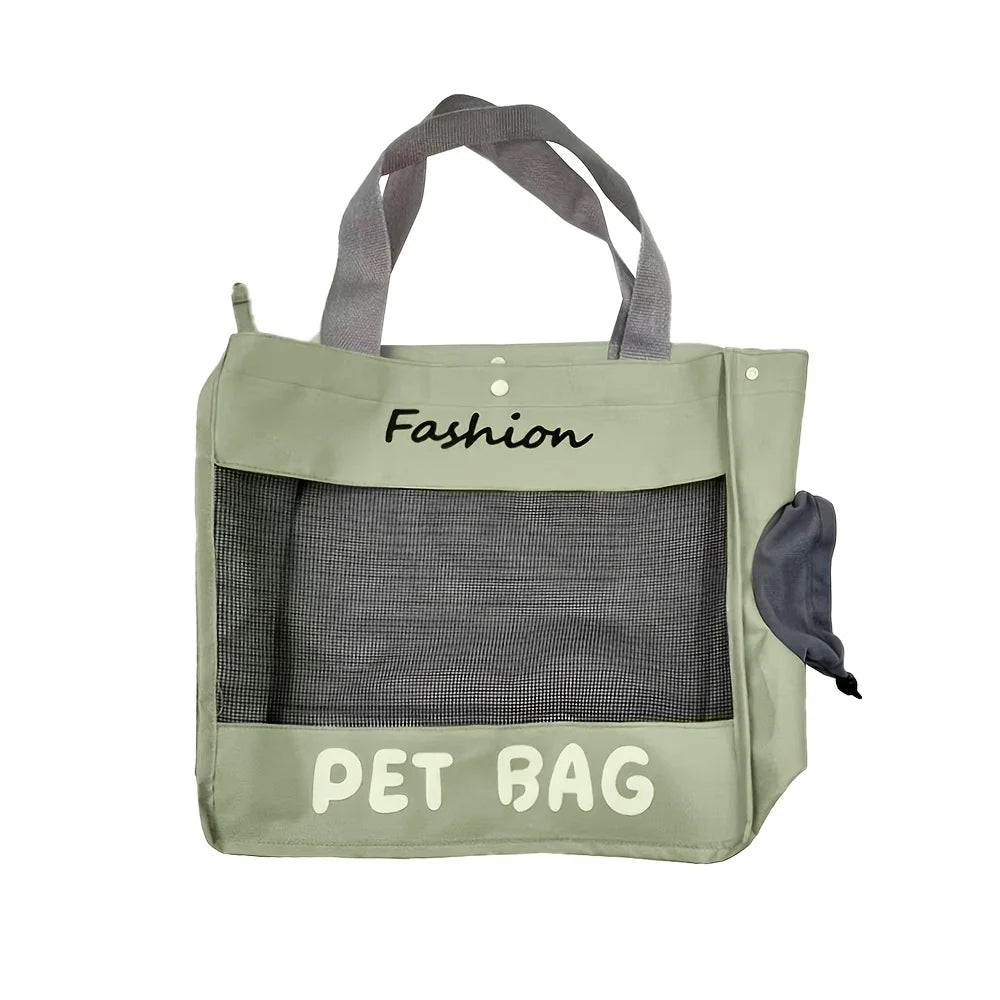 Fashion Portable Pet Tote Bag Breathable Mesh Cat Dog Shoulder Bag Outdoor Travel Handbag Small Puppy Kitten Transport Bag Pi-Mart