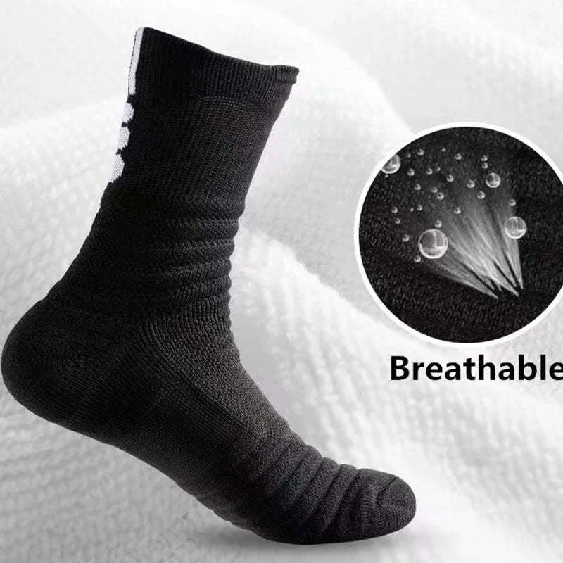 1/3 Pairs Anti-slip Football Socks Men Cotton Sock Short Long Tube Soccer Basketball Sport Socks Breathable Deodorous Sock 39-45 Pi-Mart