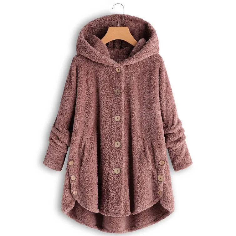 Fashion Trend Autumn and Winter Press-pleated Printed Turn-collar Long-sleeved Shirt Two-piece Furry Coat LadyShow.Store