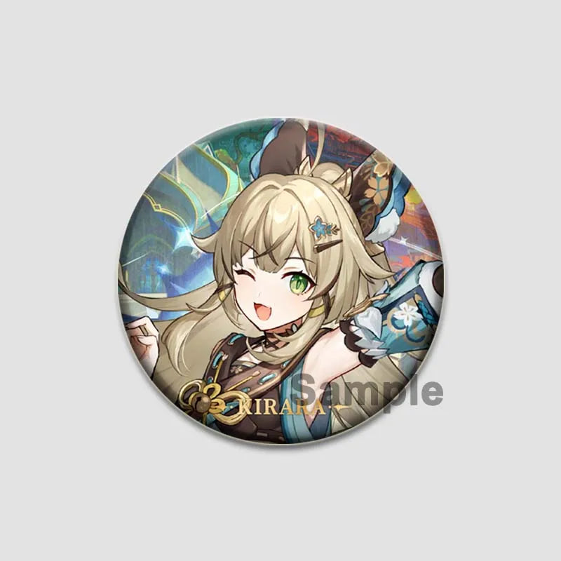 Genshin Impact Game Brooches 58mm Round Button Pins for Backpack Jackets Jewelry Cartoon Cosplay Badge Hutao Zhongli Xiao Badges Pi-Mart
