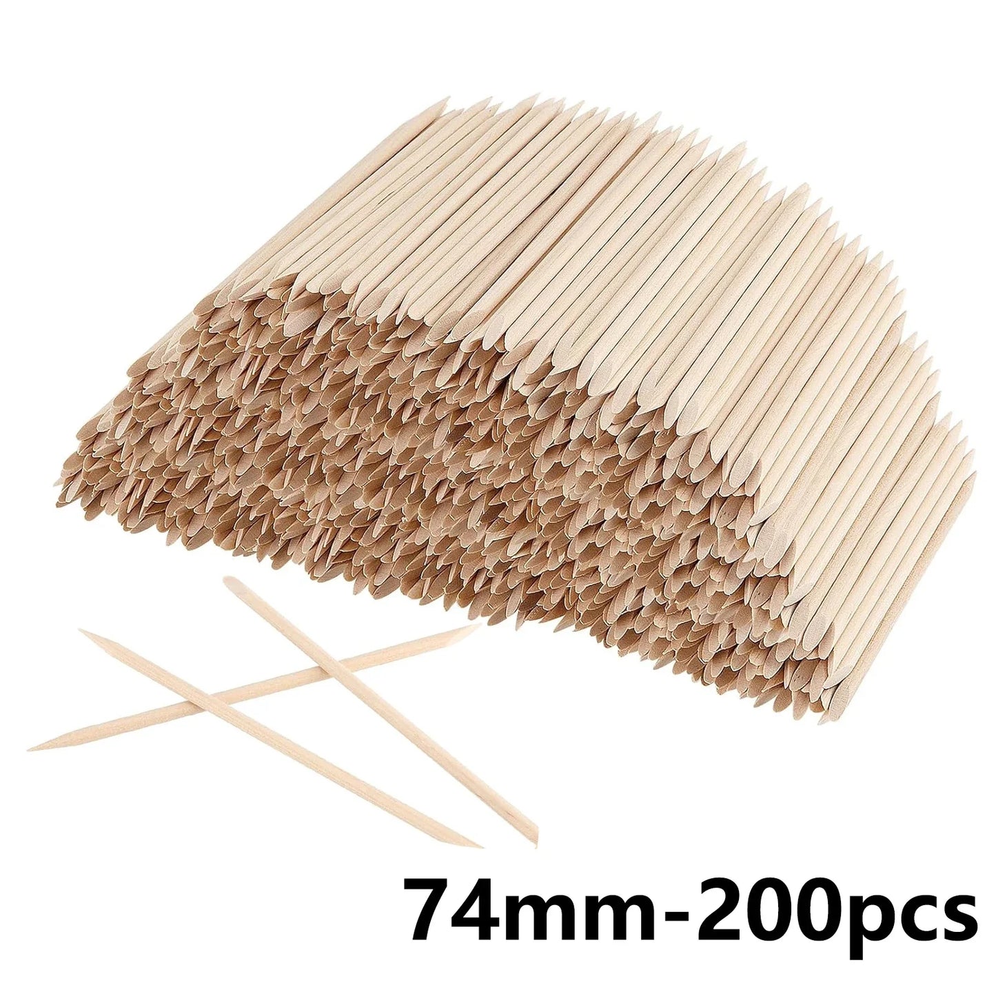 100/50pcs Nail Art Pusher Orange Wood Sticks Cuticle Pusher Remover Rhinestones Dotting Removal Manicure Pedicure Care Tools Tri Light Beauty