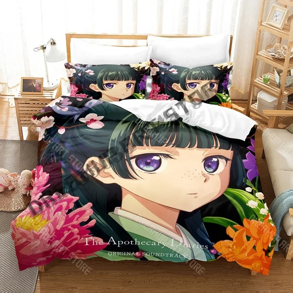 3D Print Apothecary Diaries Bedding Set Single Twin Full Queen King Size Bed Set Adult Bedroom Duvetcover Sets Anime Bed Sheet LadyShow.Store