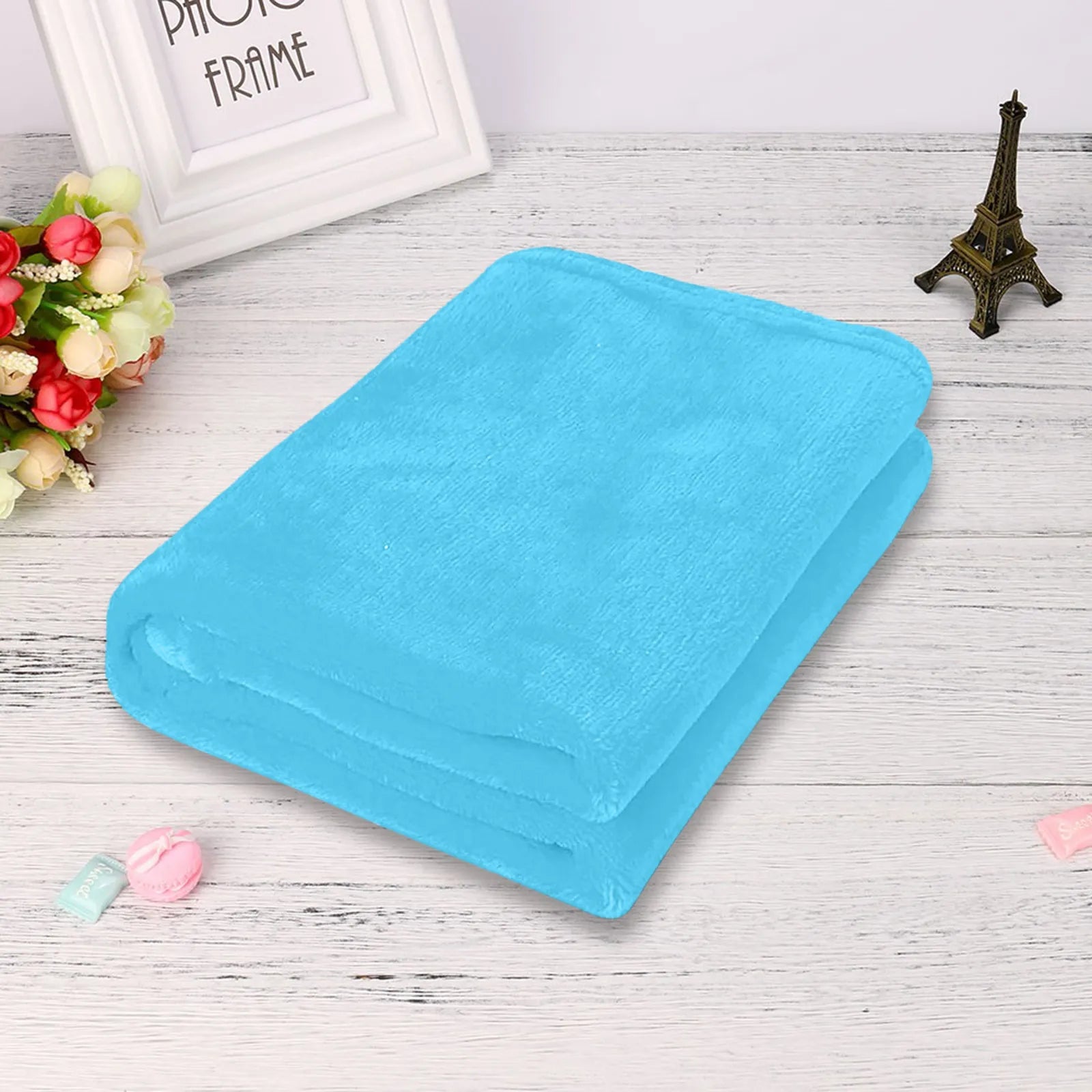 Plain Flannel Coral Blanket Small Fleece Sheet Super Warm Solid Micro Plush Fleece Blanket Throw Rug Sofa Bedding Supplies Pi-Mart
