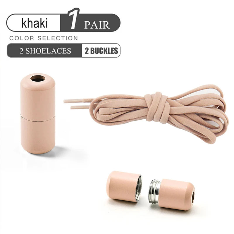 Elastic No Tie Shoelaces Semicircle Shoe Laces For Kids and Adult Sneakers Shoelace Quick Lazy Metal Lock Laces Shoe Strings Pi-Mart