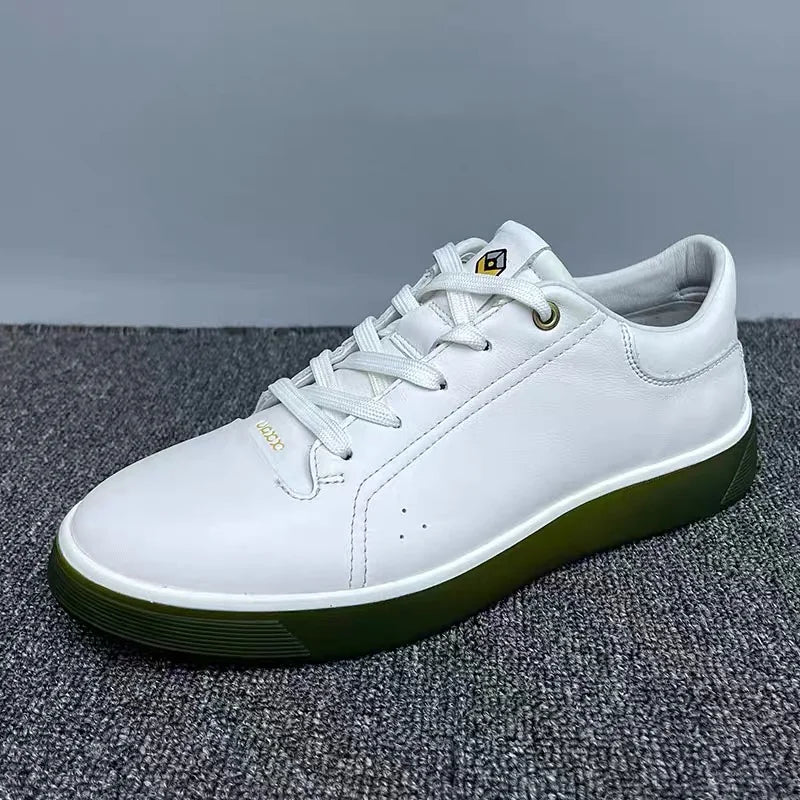 Fashion Genuine Leather Men Sneakers Breathable Comfort Classic Casual Shoes Mens Outdoor Walking Shoes Couple Footwear Pi-Mart