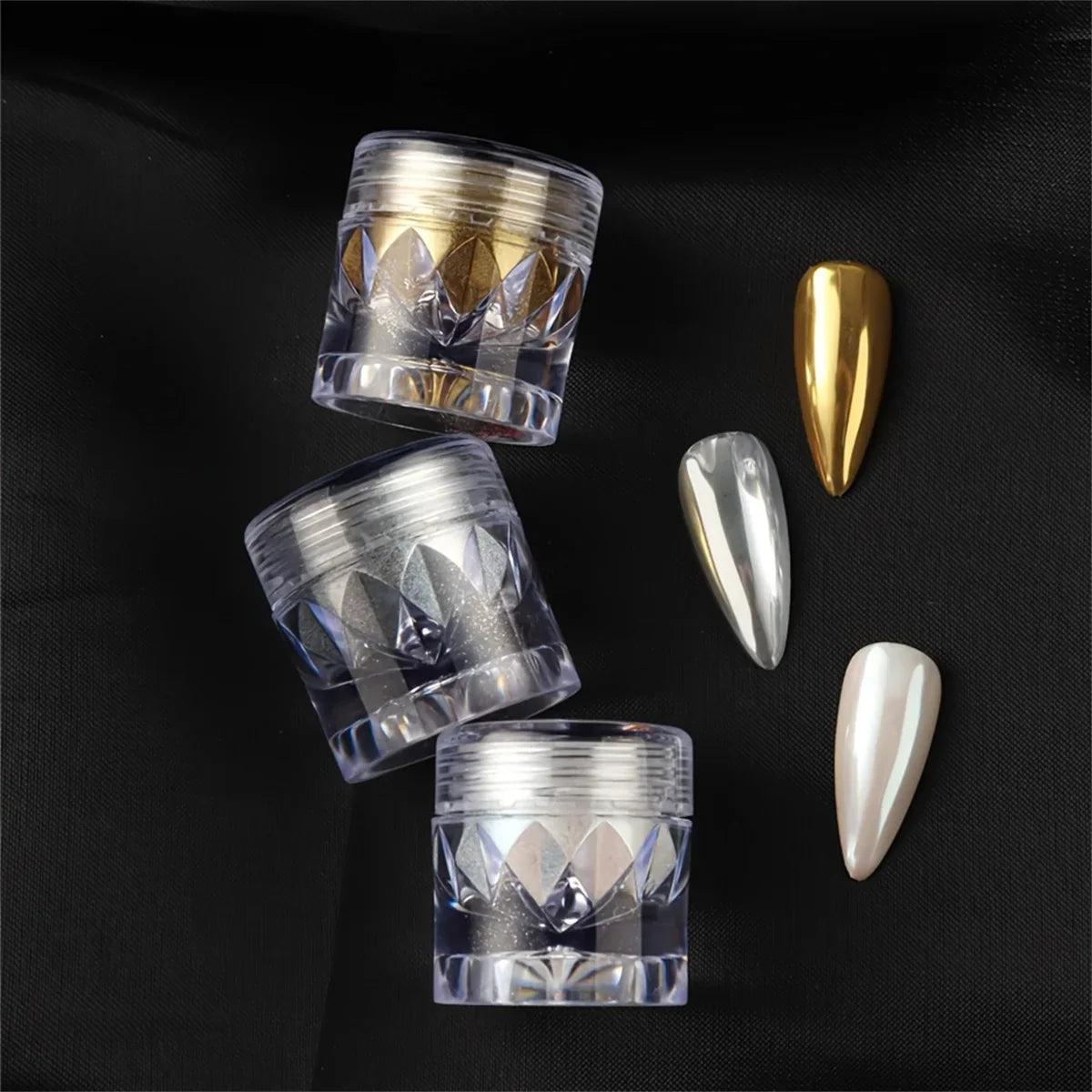 1/6pcs nail magic mirror powder holographic metal chrome powder silver gold nail polish decorative art decoration tool diy Tri Light Beauty