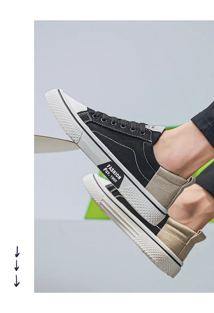 2026 New Summer Men's Breathable Versatile Skateboarding Shoes Men's Soft Bottom Casual Sports Trend Fashion Canvas Shoes 48size Pi-Mart