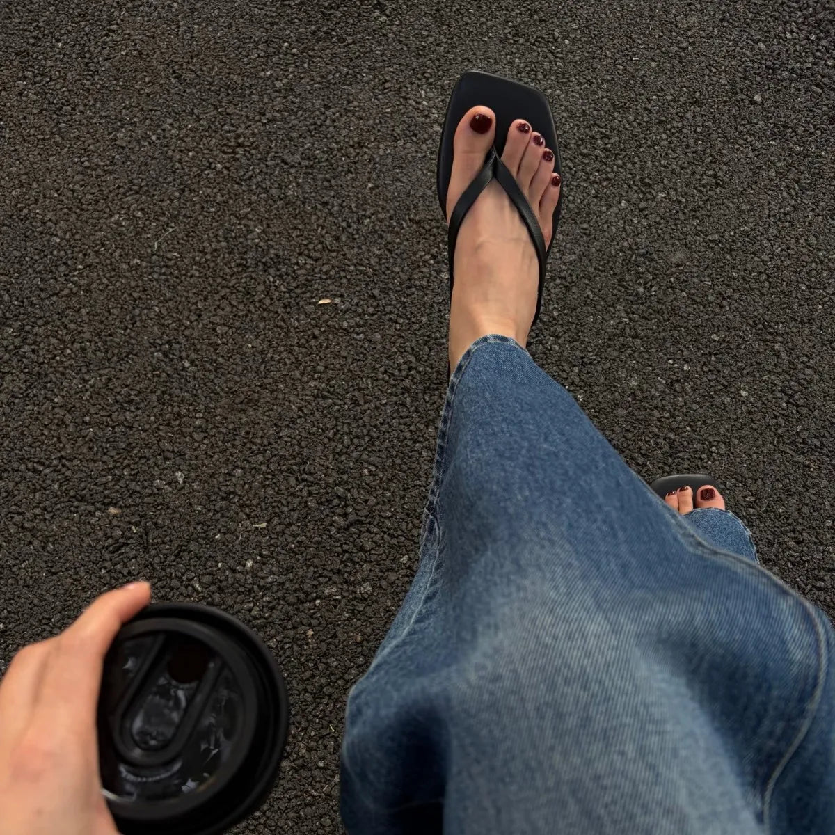 new Spring/summer/women pu slippers beach sandals outdoor wild fashion ladies square head flip flops LadyShow.Store