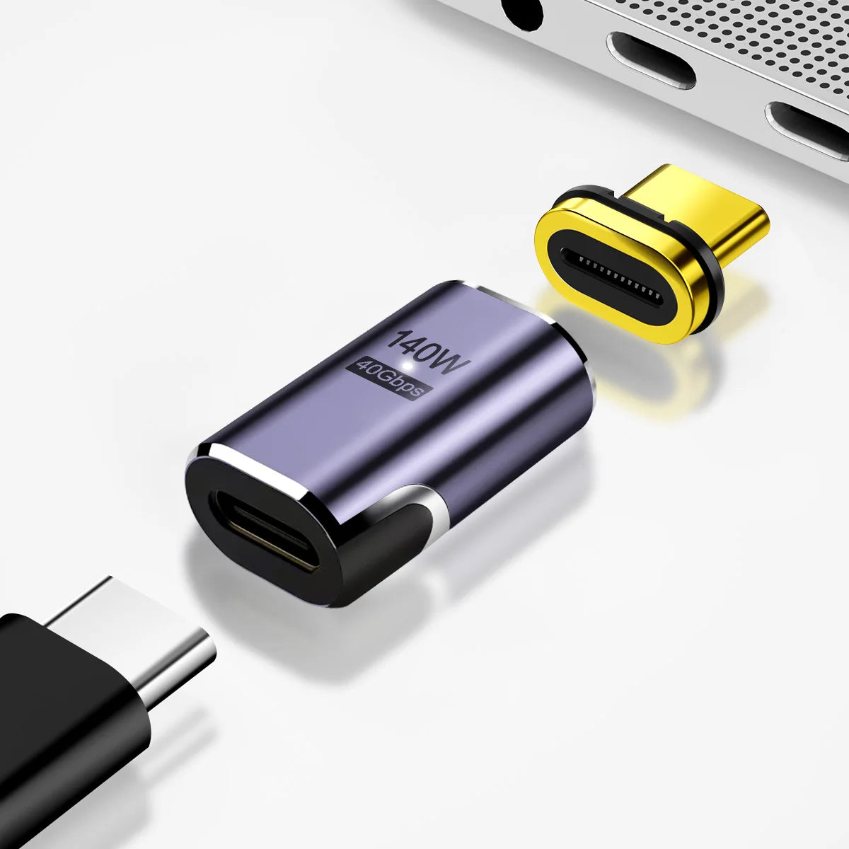 NNBILI 140W USB4.0 40Gbps Thunderbolt3 Magnetic Type-C TO USBC Fast Charge Magnet Converter Cable 8K@60Hz OTG USB Type C Adapter Pi-Mart