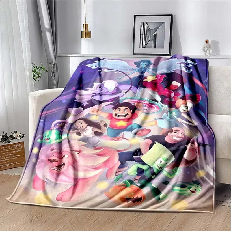Steven Universe Cute Cartoon Blanket Kid's Warm Flannel Throw Blanket for Bed Bedroom Sofa Travel Picnic Blanket Birthday Gift Pi-Mart
