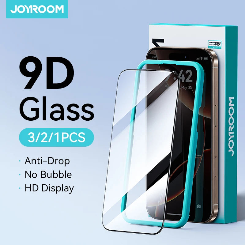 Joyroom 3/2/1PCS HD Glass For iPhone 18 17 16 15 Pro Max Screen Protector Full Screen Glass Protection For iPhone 18 17 16 15Pro Pi-Mart