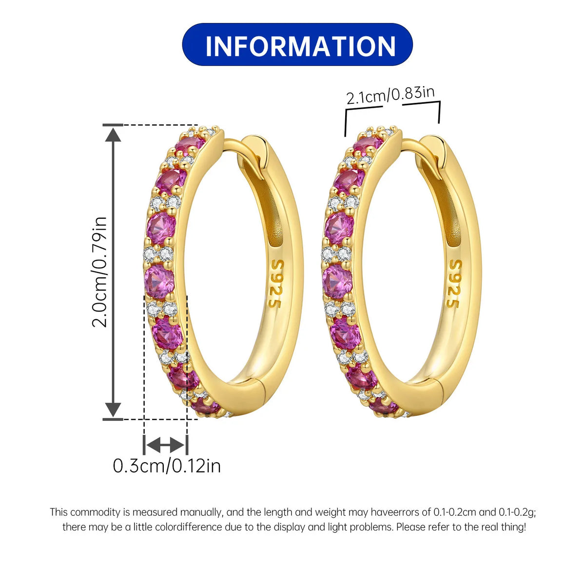 PANPOKI S925 Sterling Silver Purple Zircon Series Earrings Hoop Earrings For Women Jewelry Original Party Trendy Gifts Pi-Mart
