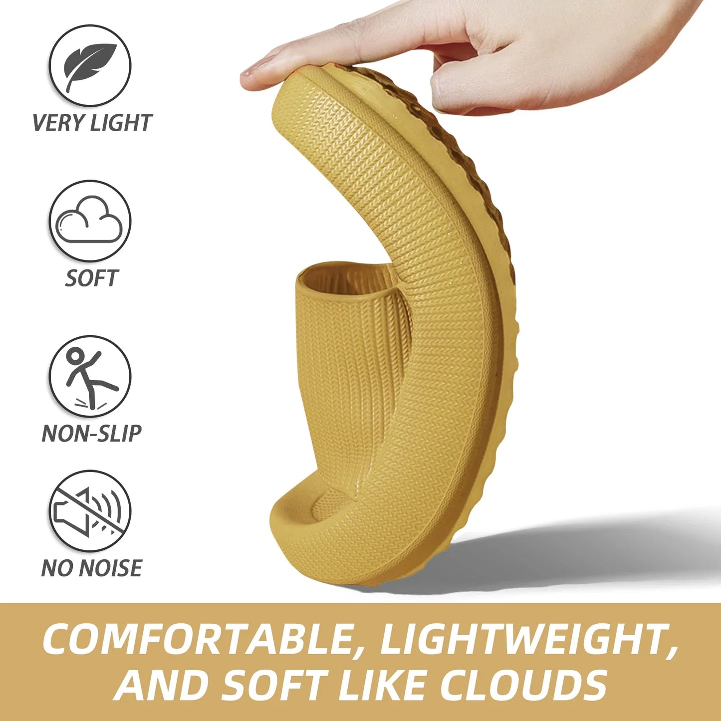 Thick Sole Cloud Slippers Women Men,Large Size,Pillow House Slippers Shower Sandals,Indoor Bathroom Slides,Lightweight,Non-Slip LadyShow.Store