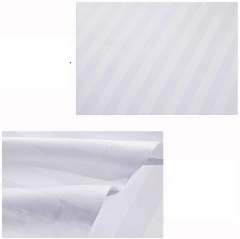 1set Luxury 100 Egypt Cotton Duvet Cover 5 Stars Hotel  Quilt Cover Pure Cotton Satin Strip Bed Line Duvet Case 2pcs Pillowcases Pi-Mart