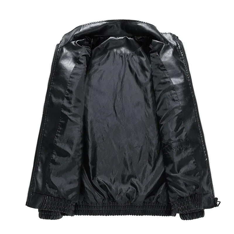 Spring Autumn New Men's Motorcycle Wear Fashion Brand PU Leather Jacket Moto Bike Jackets Thin Fashion Coat Embroidery Hip Hop Pi-Mart