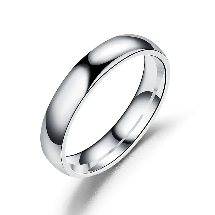 Simple 6mm Titanium Ring Women Men Prevent Allergy High Polished Wedding Rings Stainless Steel Couple Finger Jewelry Gifts Pi-Mart