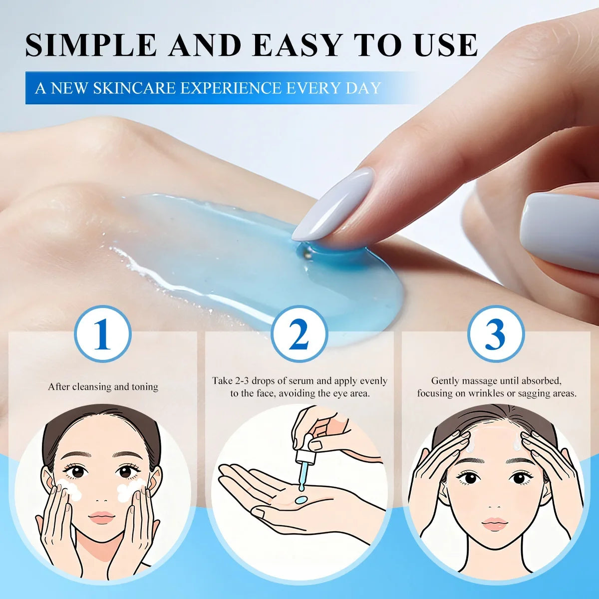 Premium GHK-Cu Copper Peptide SNAP-8 Anti-Aging Essence Fade Fine Lines Lifting Firming Hydration Boost Collagen All Skin Types Pi-Mart