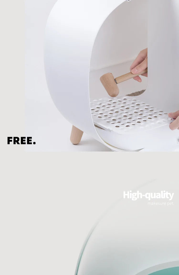 Makesure Cat Litter Box Fully Enclosed Cat Toilet Pet Supplies High-value Cat Toilet Automatic Self-cleaning Litter Box Pi-Mart