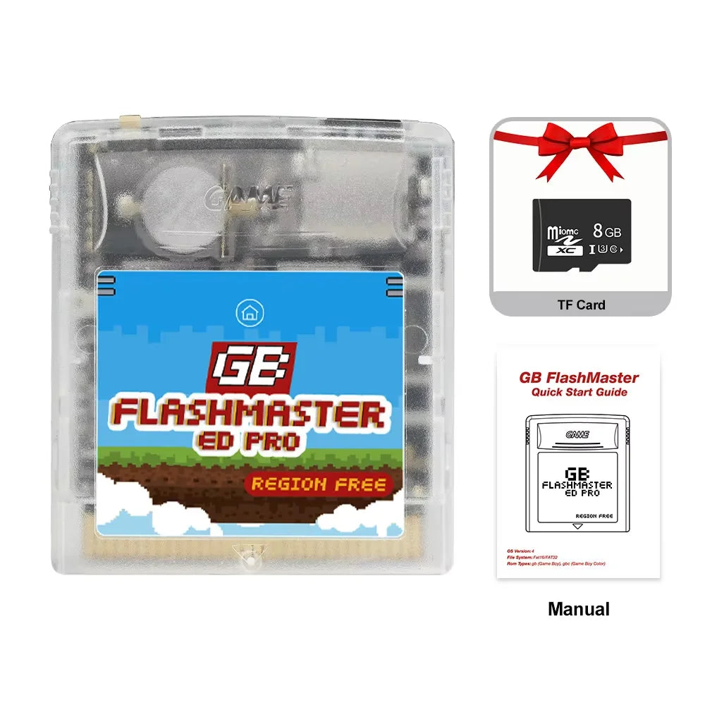 2500 in 1 OS V4 GB Pro Flashmaster Cartridge Game Card For Gameboy/Gameboy Color/GBA SP Game Consoles With 8GB TF Card Pi-Mart