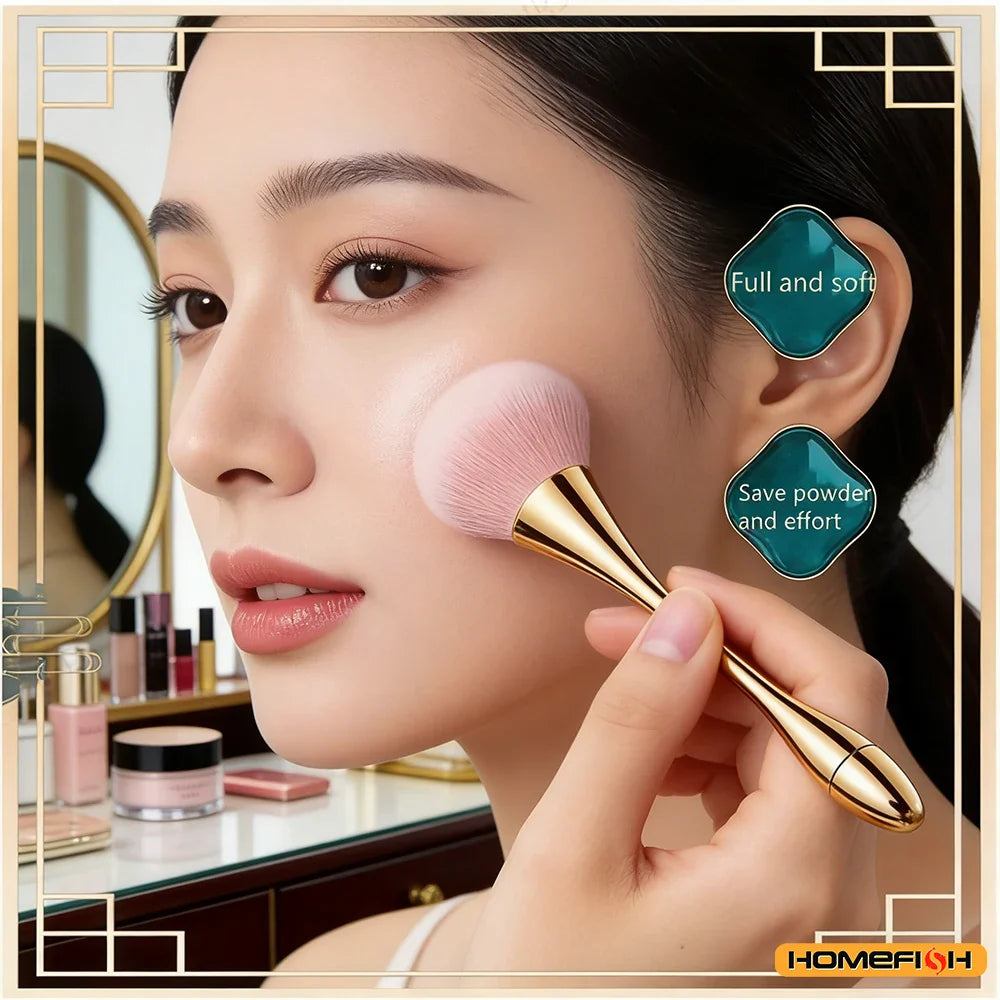 Small Fluffy Soft Powder Brush for Blush & Setting Powder, Waist Design Beauty Tool Tri Light Beauty