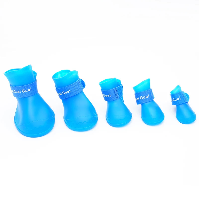 Pet silicone rain shoes anti-dirty non-slip waterproof dog shoes soft bottom footwear small dogs cats teddy Shoes Pi-Mart