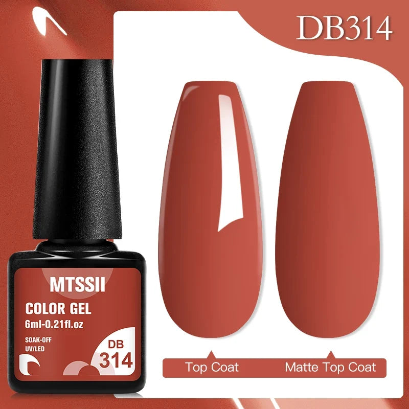 Mtssii 6ML Chocolate Color Gel Nail Polish Brown Semi Permanent UV Gel Autumn Winter Popular Soak Off Nail Art Gel Varnishes Tri Light Beauty