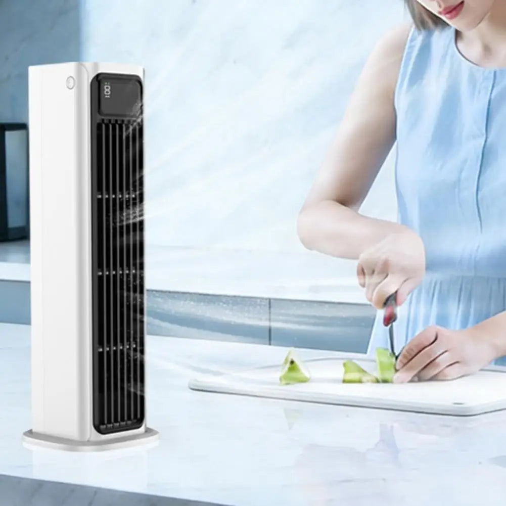 Portable Air Conditioner, Wall Mount Desktop Fan, 3 Speed Bladeless Tower Fan with Digital Display, Quiet Personal Cooling Fan f Pi-Mart