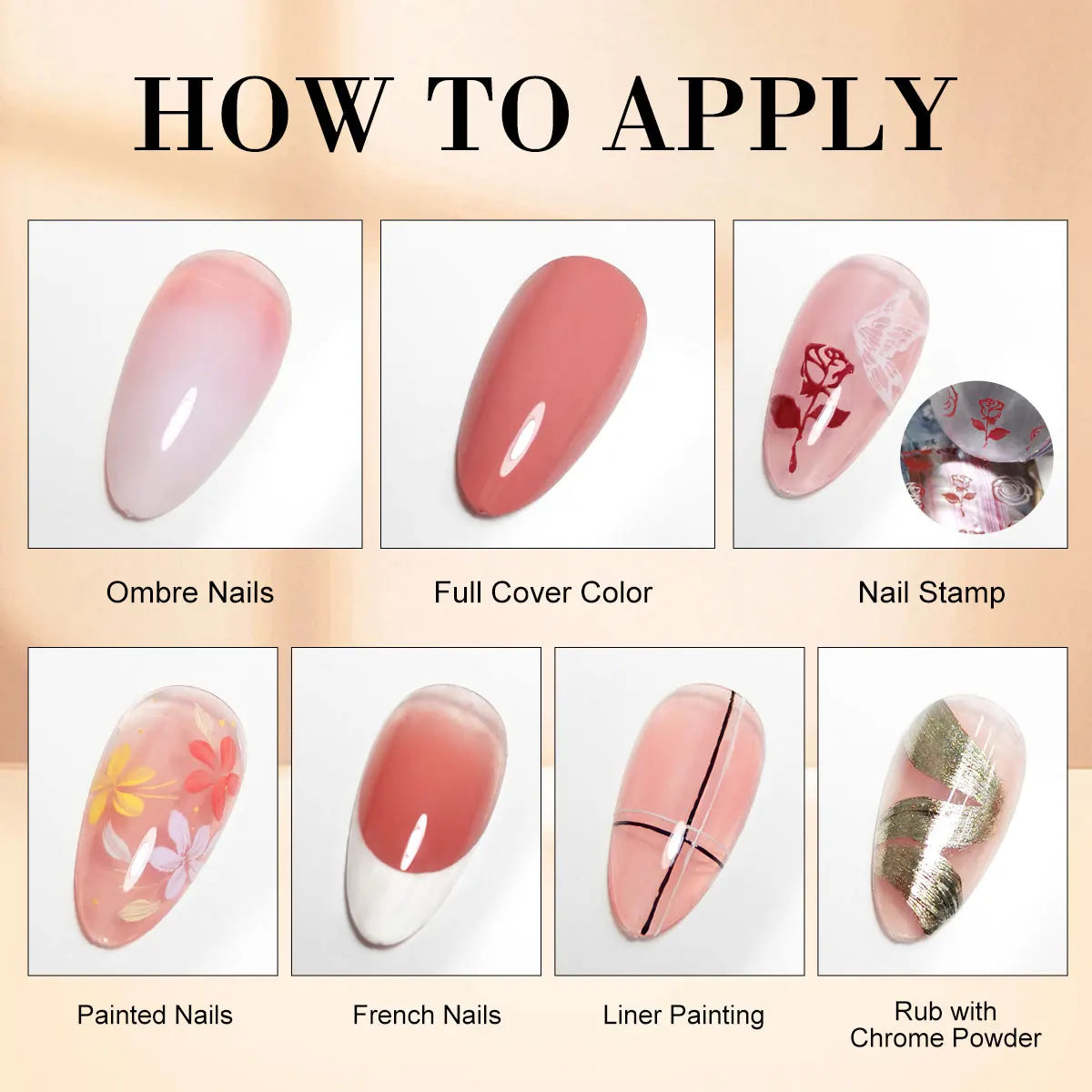 LIMEGIRL 7in1 Nail Gradient Painting Gel Long-lasting Nail Gel Polish Hybrid Color Nail Art Design High Texture Gradient Gel Tri Light Beauty