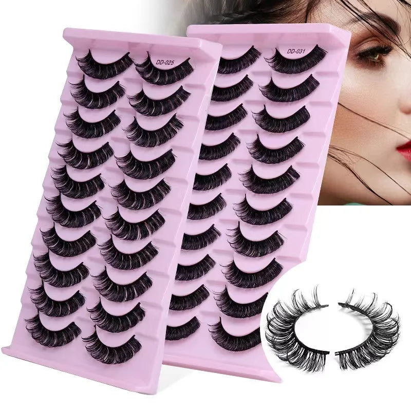 Fashion Russian Strip Lashes 2/5/10 Pairs 3D Mink Lashes Natural Eyelashes Dramatic False Eyelashes Wholesale Eyelash Extension Pi-Mart