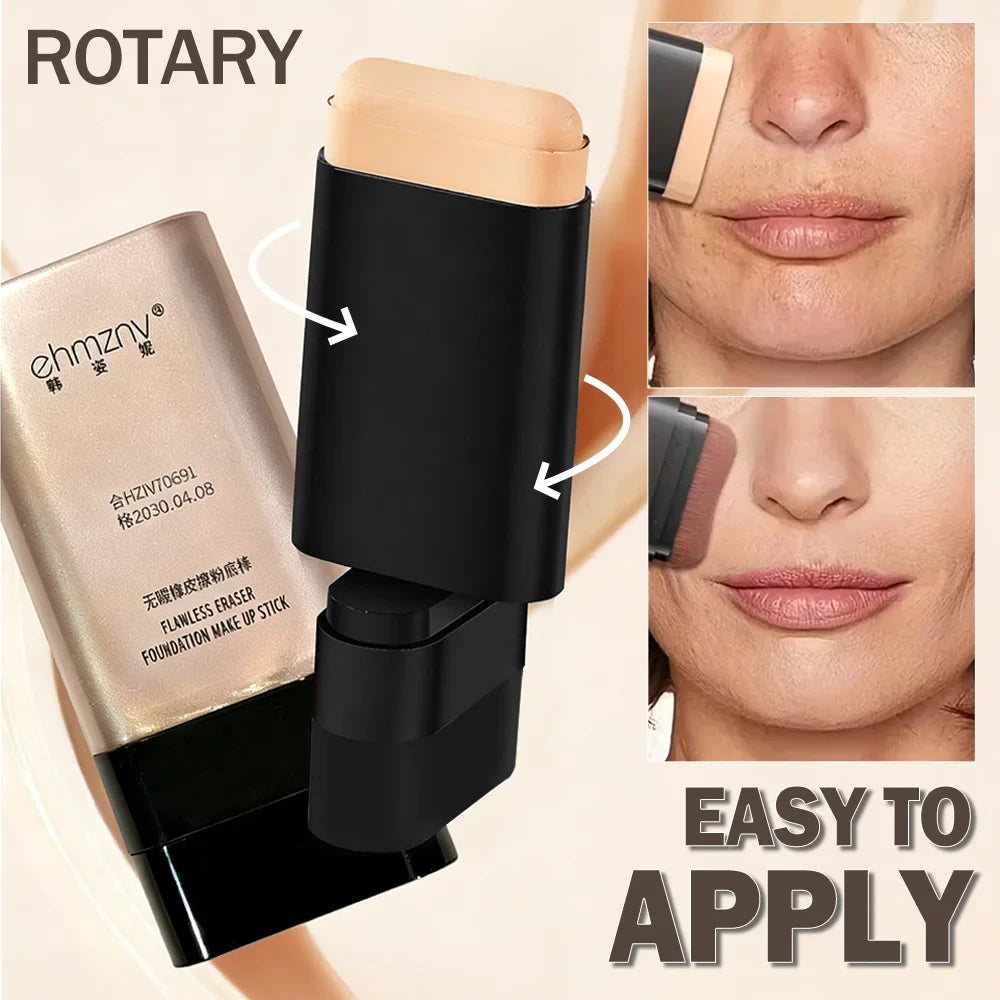 Dual-Head Foundation Stick | Built-in Brush, One-Step Application & Touch-Up, Lightweight & Long-Lasting, No Cakey LadyShow.Store