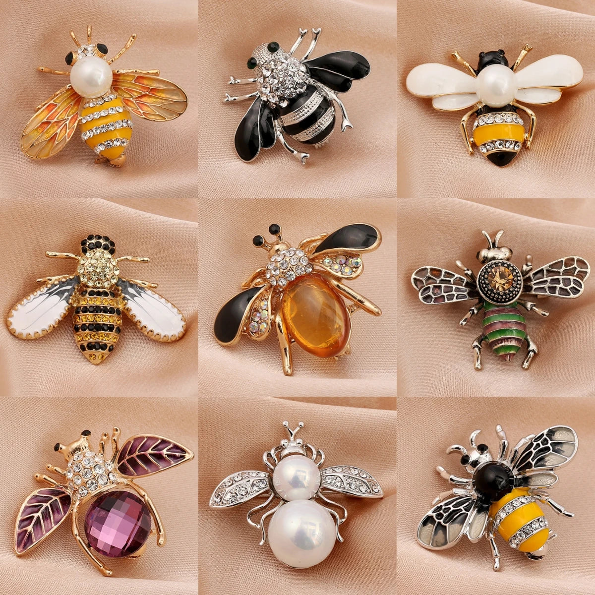 1PC Women's Fashion Trend Personalized Imitation Pearl Bee Brooch Pin Jewelry Suitable for Outdoor Dating, Party, Festival Gifts Pi-Mart