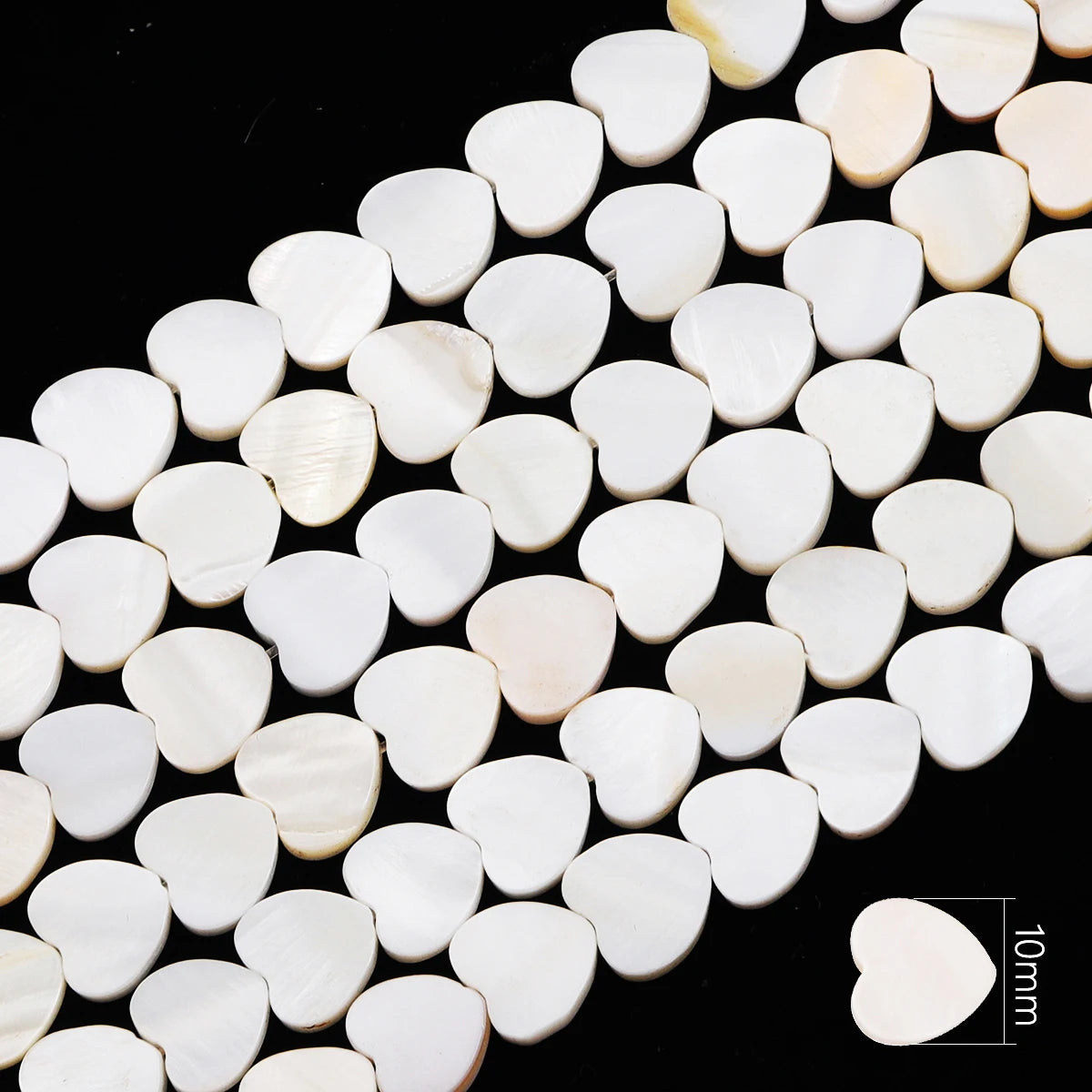 Natural Shell Beads Mother of Pearl Love Star Oval Round Flat Loose Spacer Beads for Jewelry Making DIY Charm Bracelet Necklace Pi-Mart