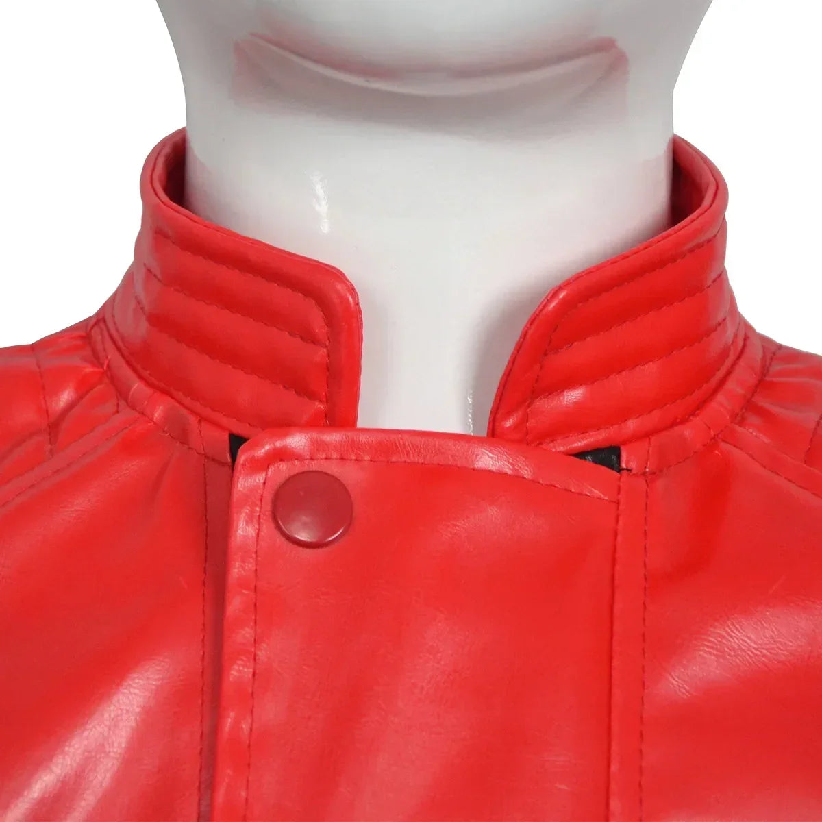 Classic Michael Red Leather Jacket Cosplay Costume Zipper Design Carnival Performance Wear Teen And Adult Pi-Mart