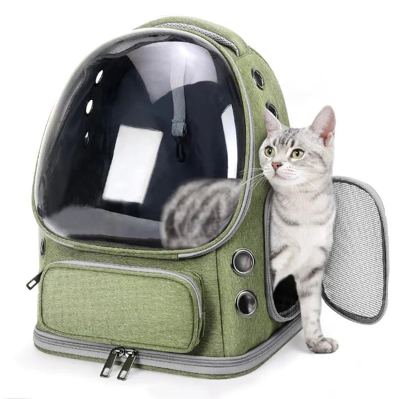 Pet Cat Carrier Bag Outdoor Travel Backpack for Cats Small Dogs Breathable Cat Carrying Bag Pet Supplies Transparent Pi-Mart