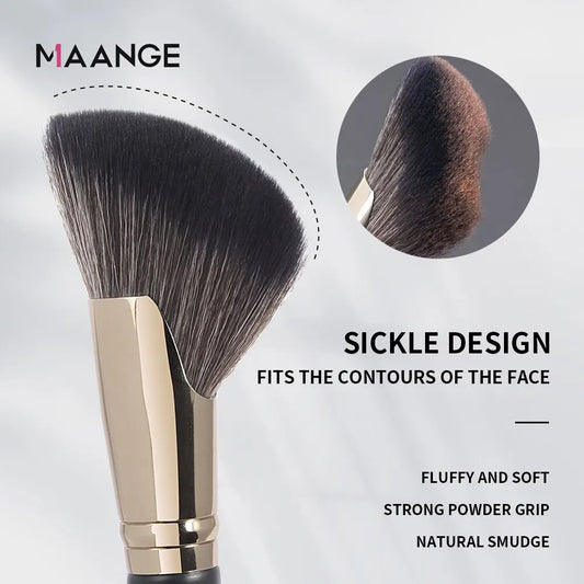 MAANGE Dense Blush Bronzer Brush Angled Makeup Brush Premium Brush Perfect For Face Contouring Highlighting For Creams Powders Tri Light Beauty