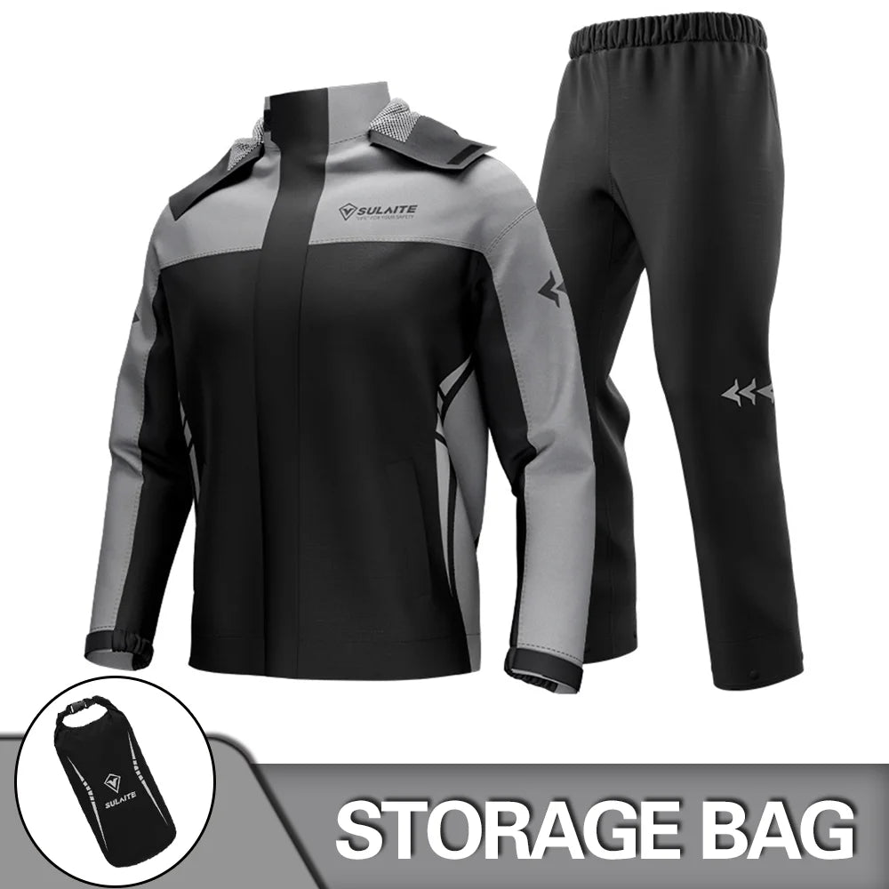 Motorcycle Raincoat Suit Rainstorm Prevention Jacket Pants Camping Hiking Fishing Raincoat Moto Raincoat Motorcyclist Rider Rain Pi-Mart