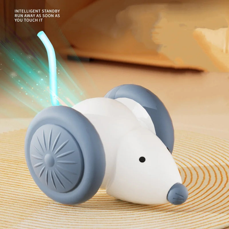 Interactive Cat Toy Electric Mouse Car Automatic Teaser Kitten Pet Toys Rechargeable Intelligent Obstacle Avoidance Cat Car Toy Pi-Mart