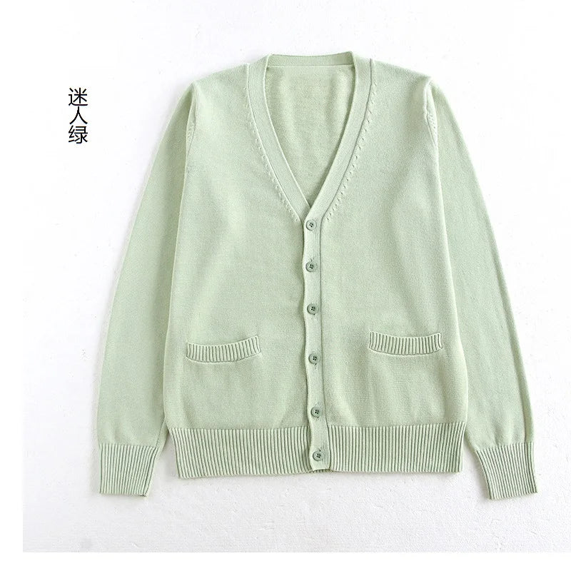 New Sweater Solid Candy Women Knit Top Fashion Female Cardigan Thin Spring Autumn Long Sleeve Adult Jacket Clothes Slim XS-2XL LadyShow.Store