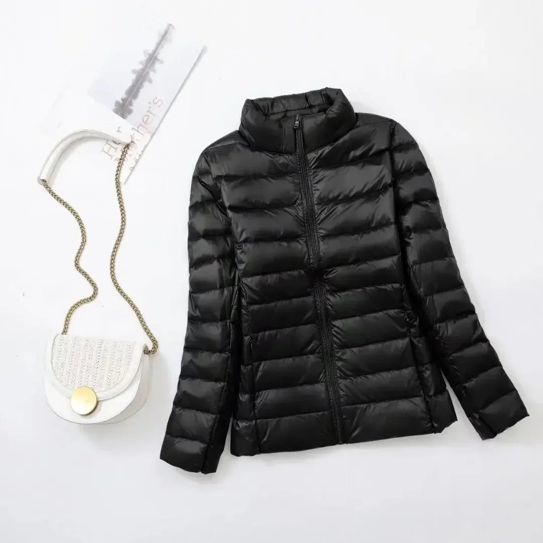 Plus Size down Jacket Female Short Ultra Lightweight Packable Puffer Coats Women Fashion 15 Colors Warm Slim Fit Parkas 7XL LadyShow.Store