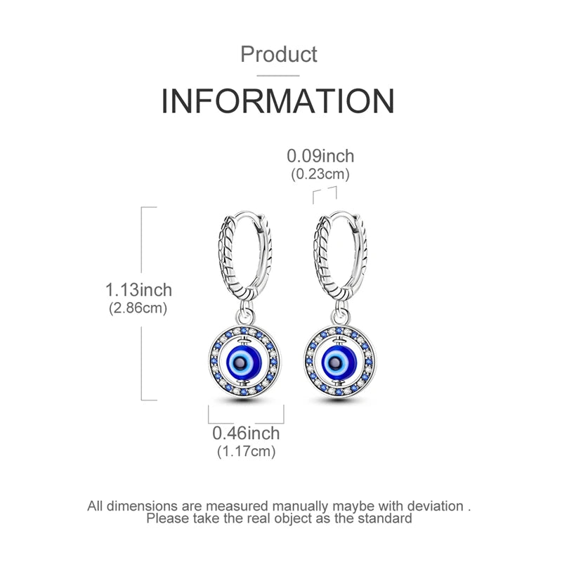925 Sterling Silver Hoop Earring For Woman Night Sky Blue Purple Gemstone Original Earrings Fashion Jewelry Gift Pi-Mart