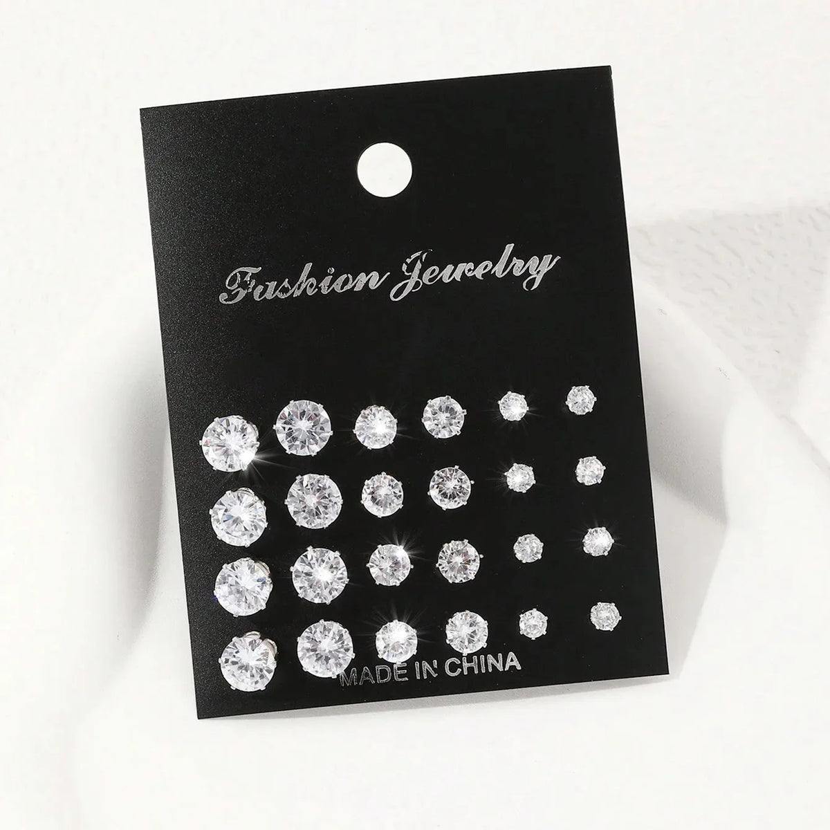 12 Pairs Of Luxurious, Simple, Shiny, And Caring Zirconia Decorative Earrings Are Suitable For Gifts To Parties,And Couples Pi-Mart
