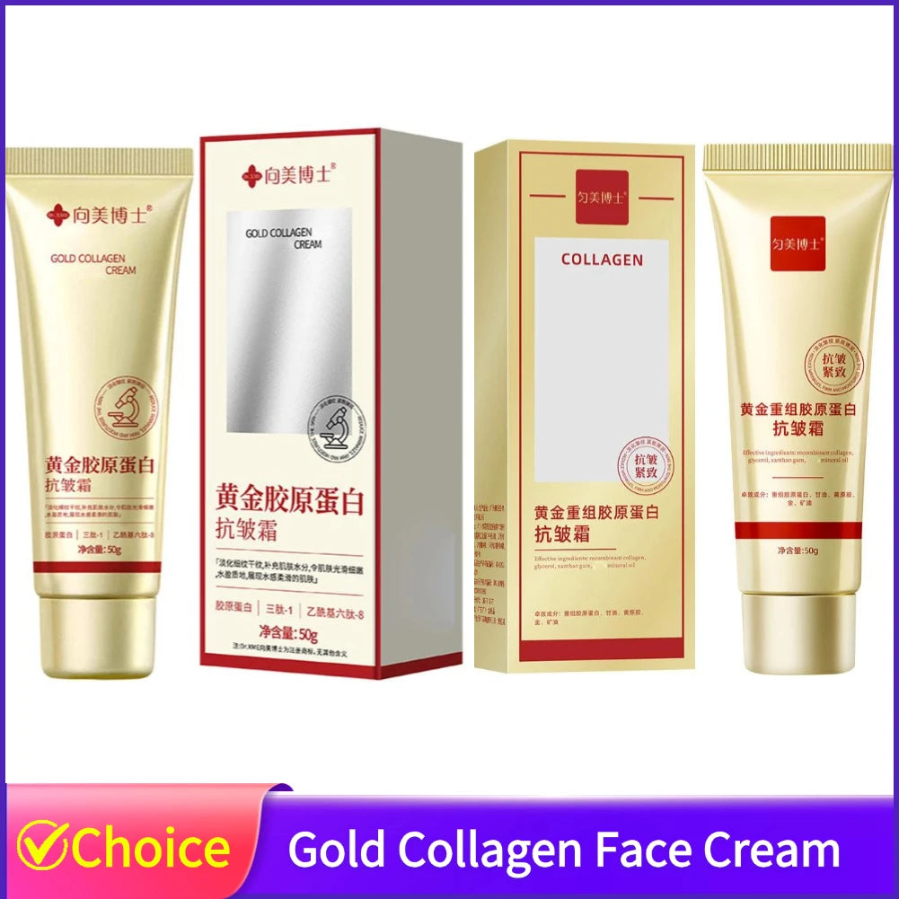Gold Collagen Anti Wrinkle Cream Facial Tightening Moisturizing Fade Facial Fine Lines Facial Skin Care Products Pi-Mart